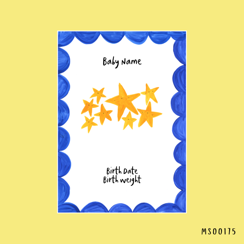 Personalised stars birth print - Murphys Print Store