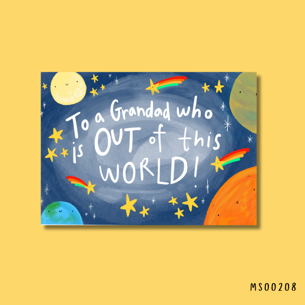 Grandad who is out of this world card