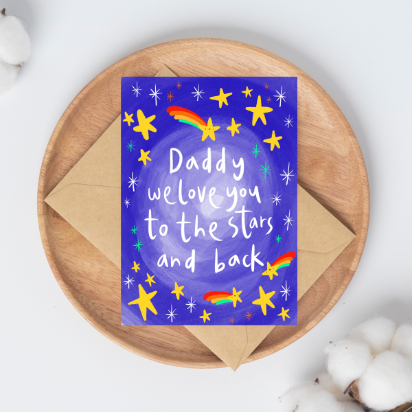Daddy we love you to the stars card - Image 2