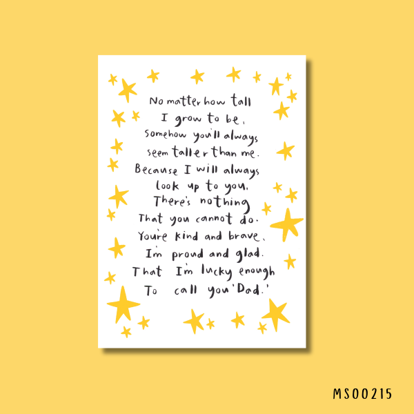 To call you Dad poem card