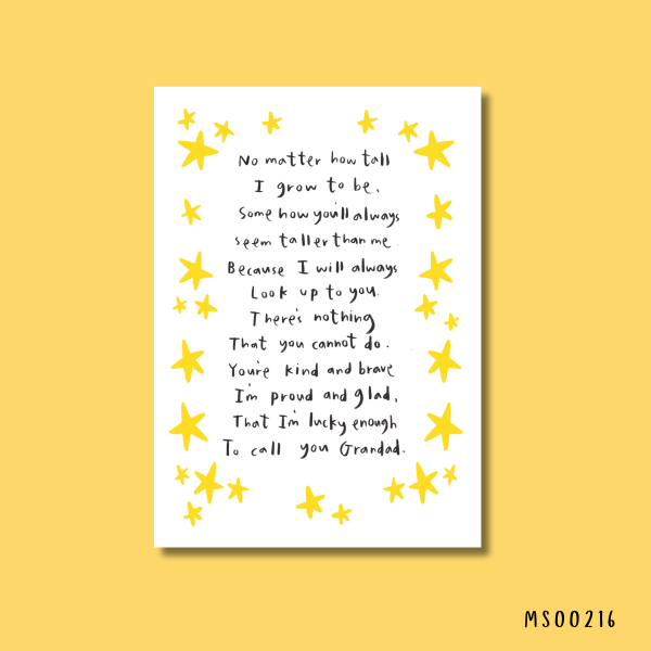To call you Grandad poem card