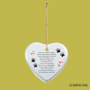 Paw prints on your heart ceramic bauble