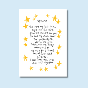 Mum my first friend greetings card