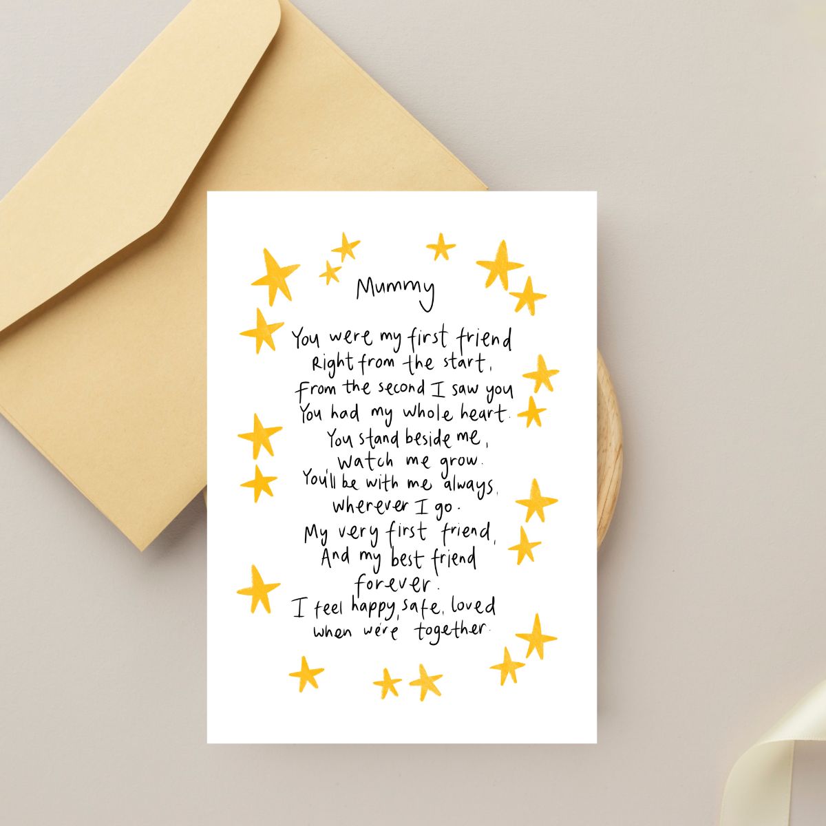 Mummy my first friend greetings card