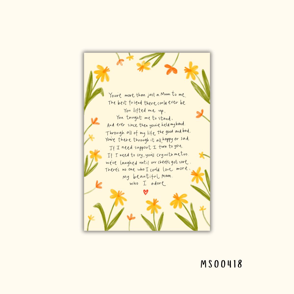 More than a Mum poem card