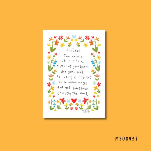 Sister floral poem print - Image 2