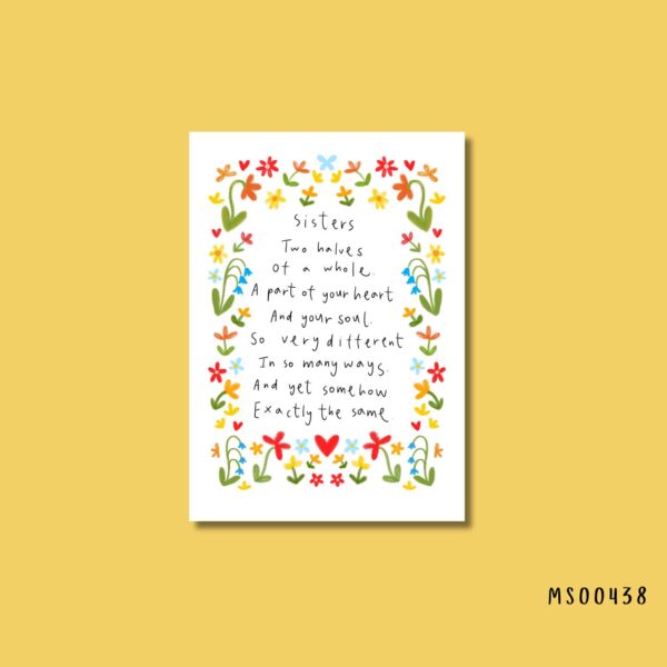 Sister floral poem card