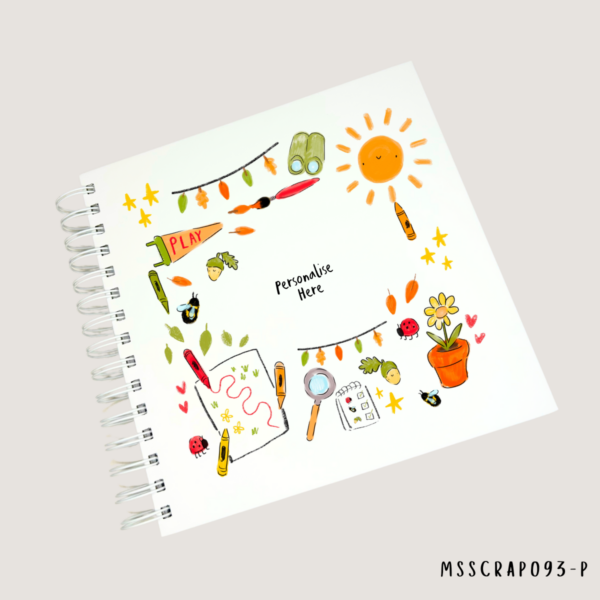 Neutral learning theme personalised scrapbook