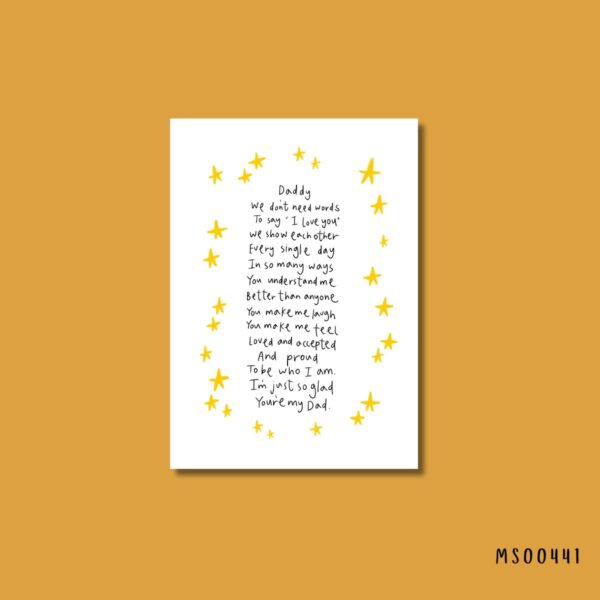 Daddy we don't need words card