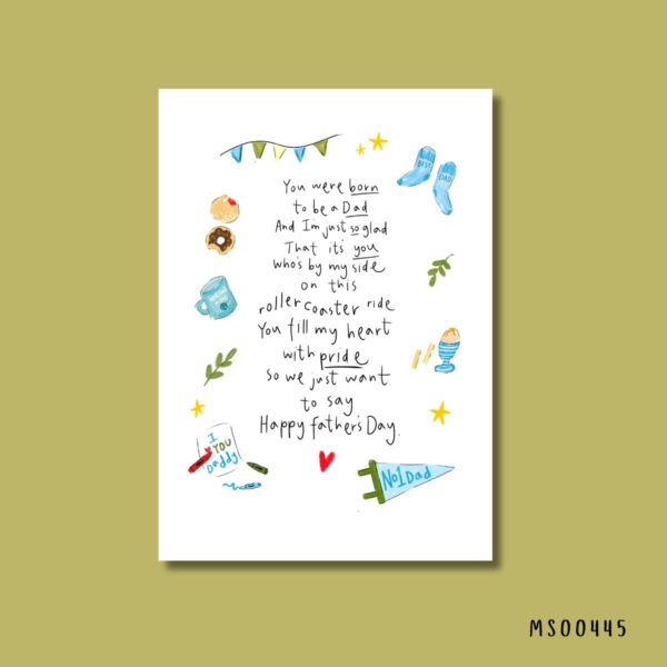 You were born to be a Dad poem card