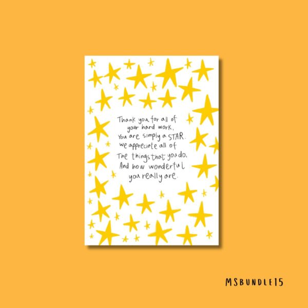 Thank you cards school themed 4 x greetings cards - Image 6