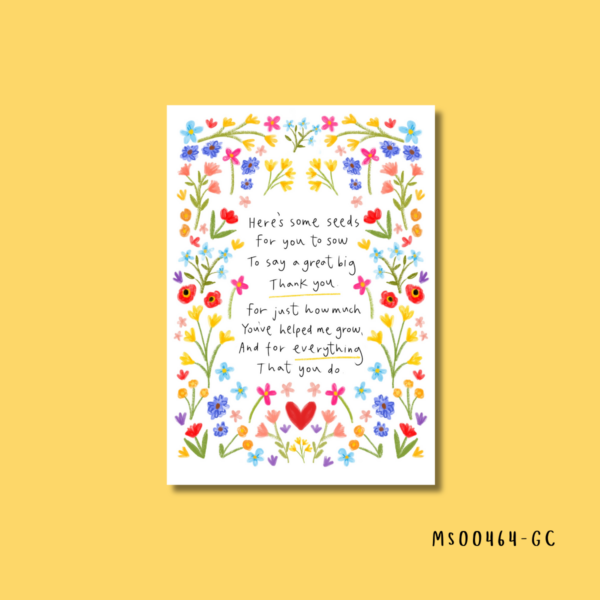 Thank you for helping me grow floral card - Image 2
