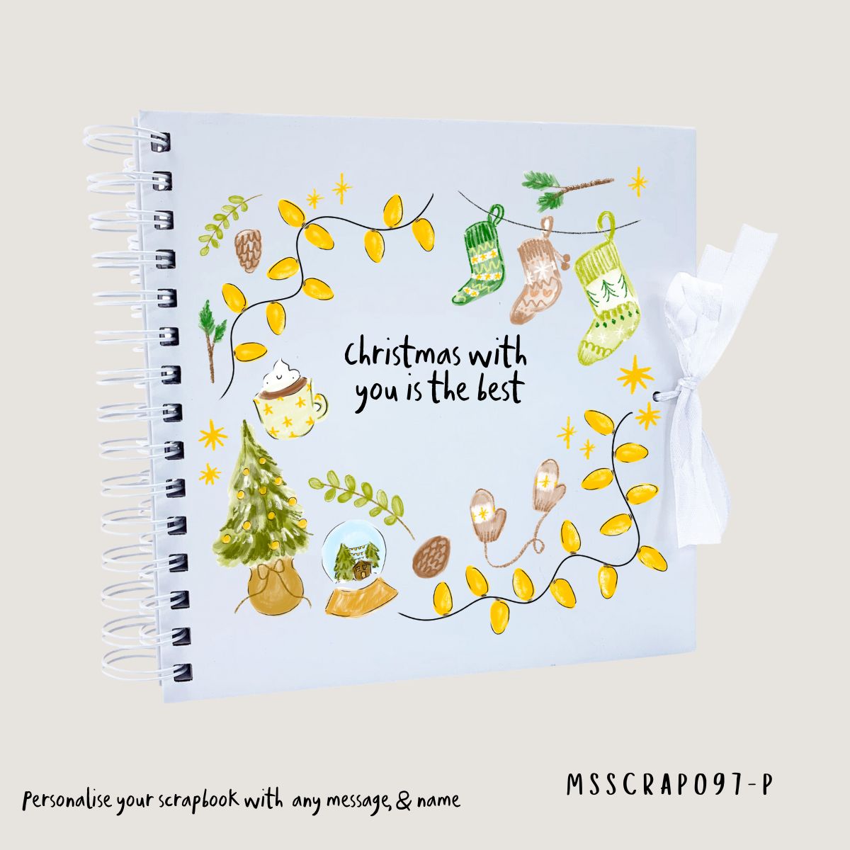 Greens and neutral personalised Christmas scrapbook - Image 3