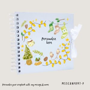 Greens and neutral personalised Christmas scrapbook