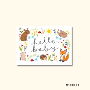 Woodland baby card