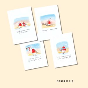 Little robins Christmas cards 4 x greetings cards
