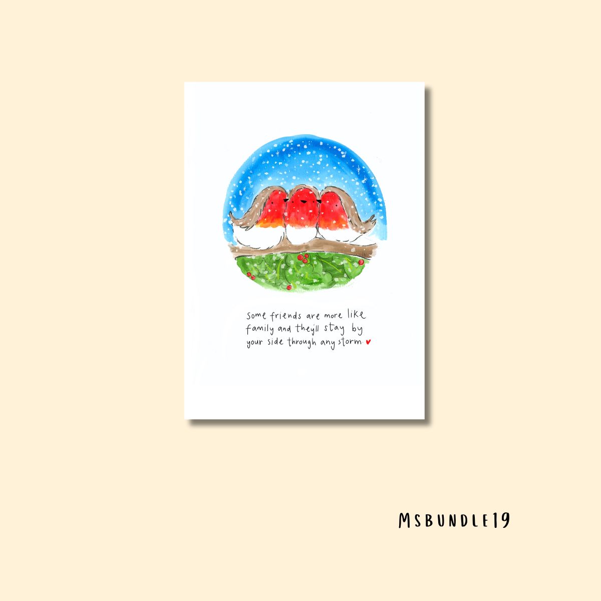 Friendship Christmas cards 4 x greetings cards - Image 6