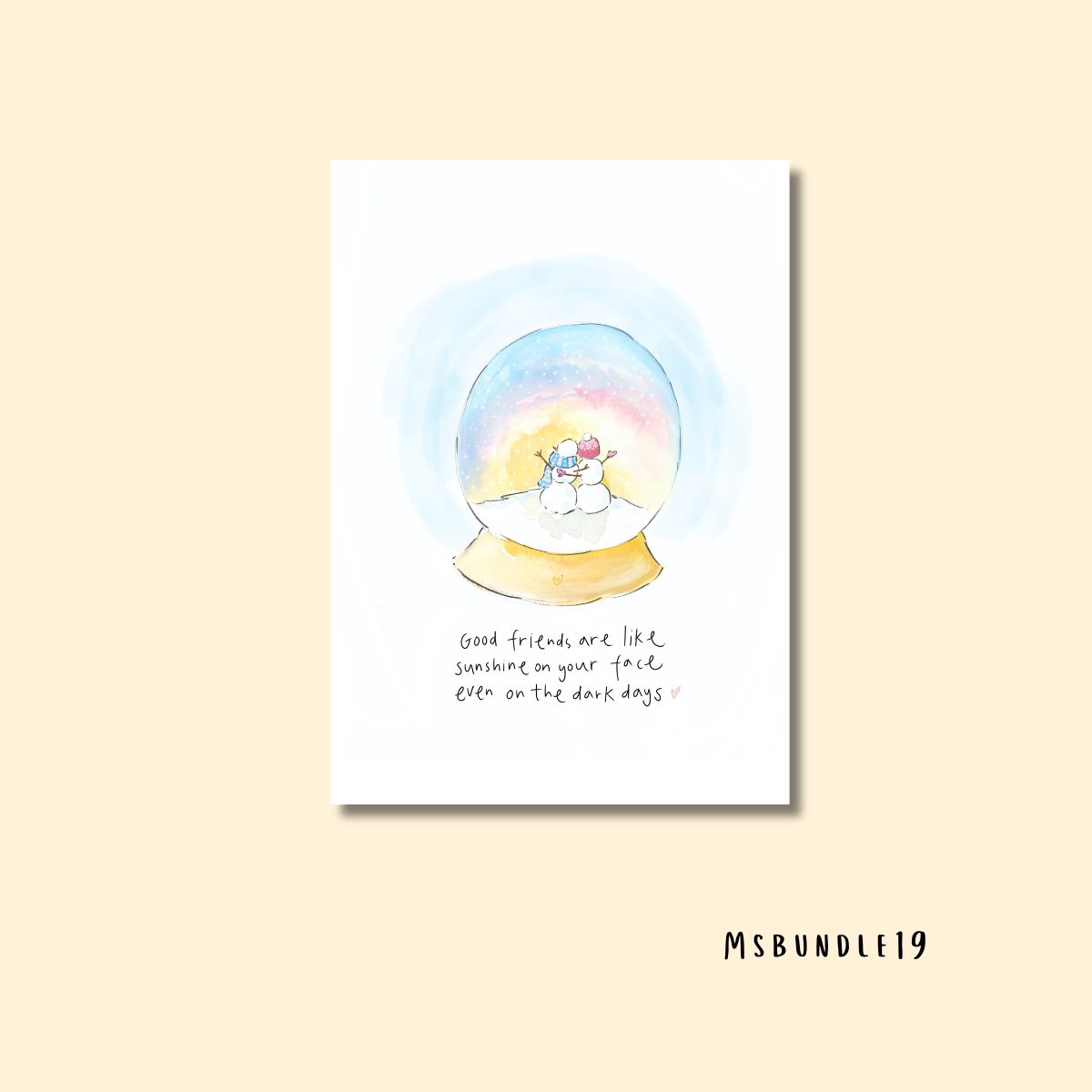 Friendship Christmas cards 4 x greetings cards - Image 4