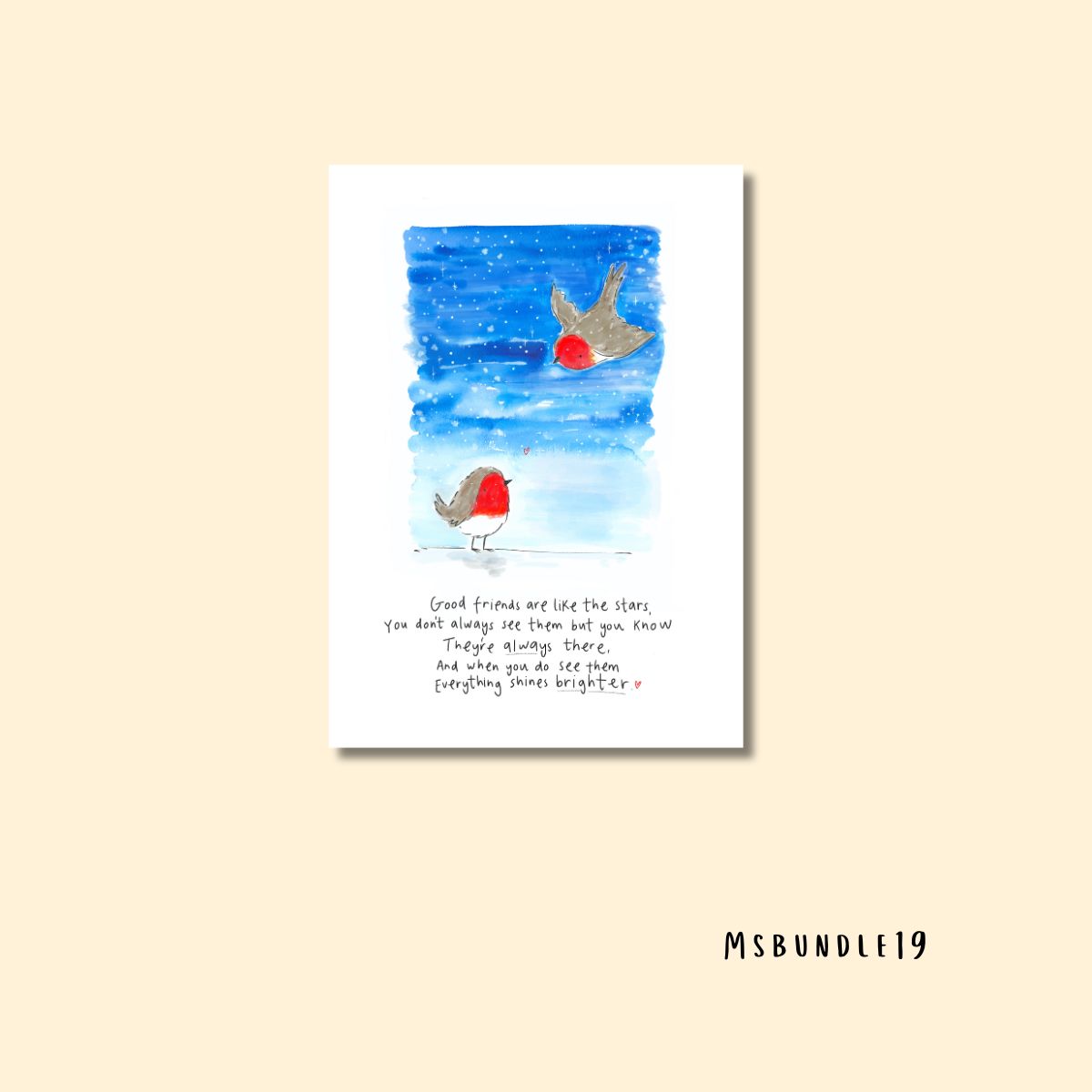 Friendship Christmas cards 4 x greetings cards - Image 3