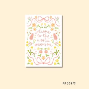 Welcome precious one baby card