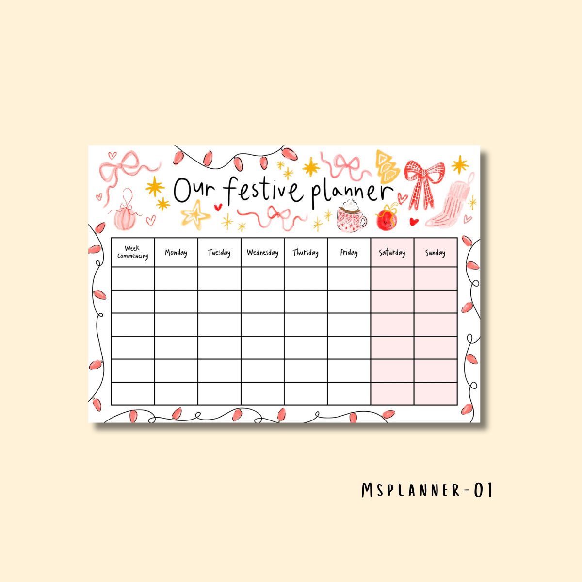 Festive planner - Pink Christmas