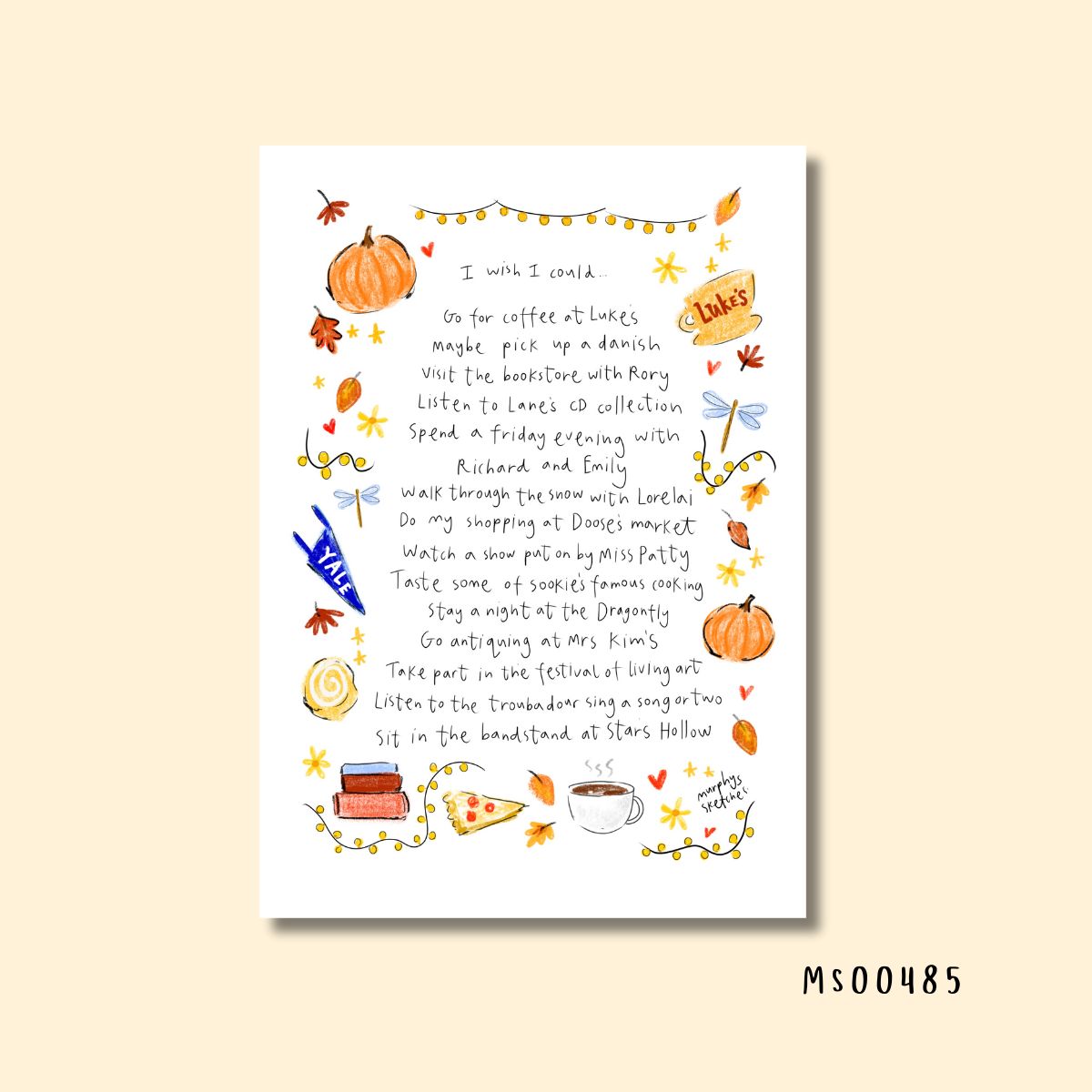 I wish I could visit Stars Hollow print