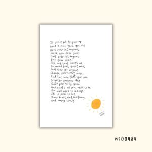 You are perfect are you are poem print