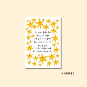 You make little stars shine so bright greetings card