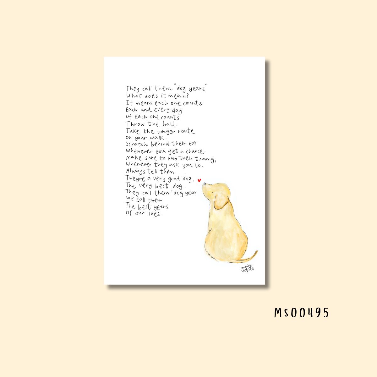 Dog years yellow lab print