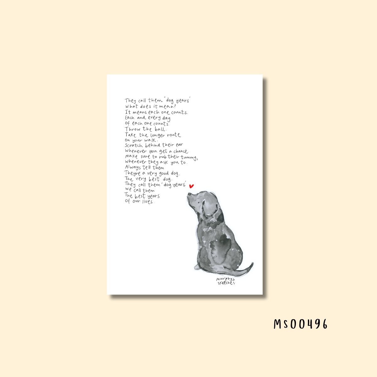 Dog years black lab print