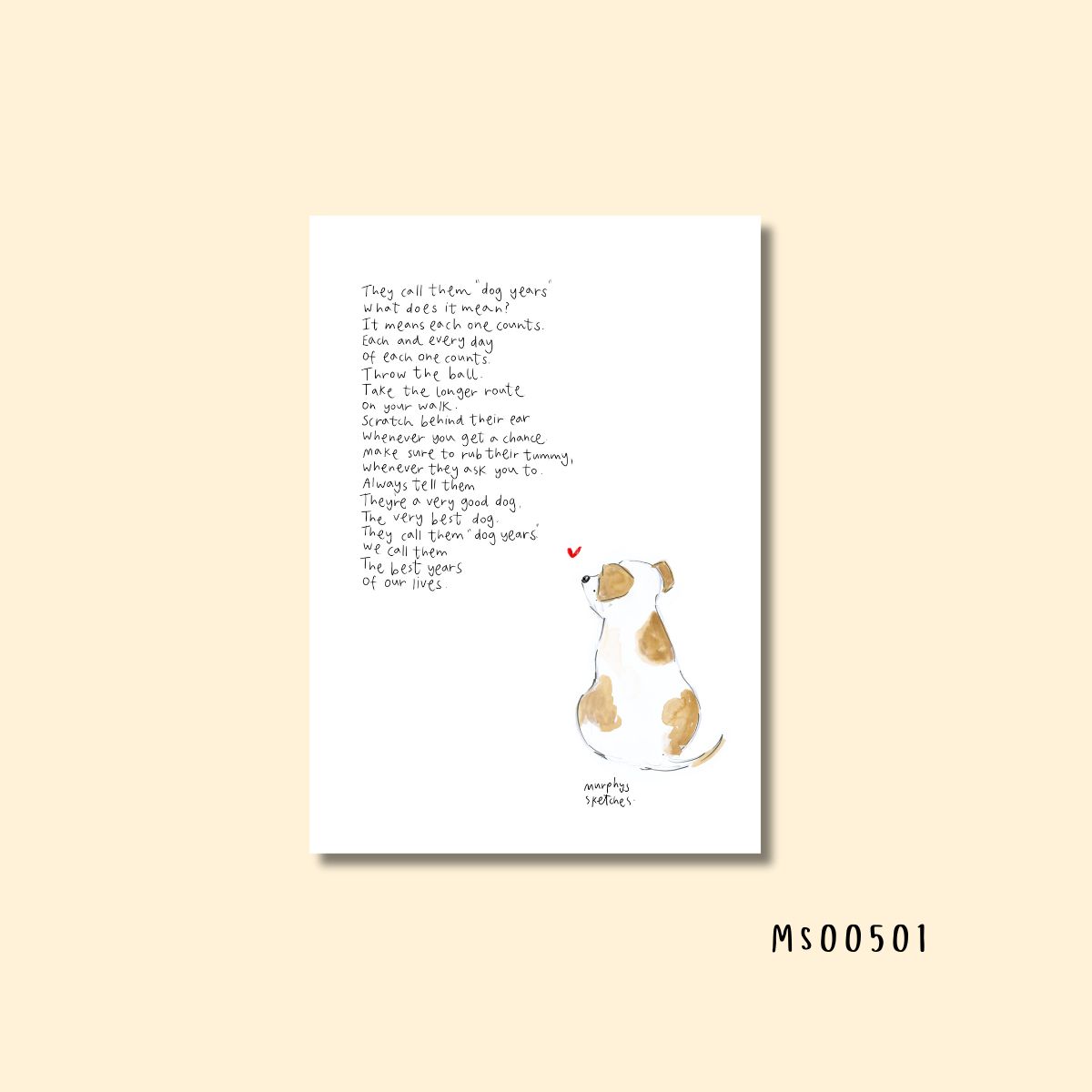 Dog years jack russell print