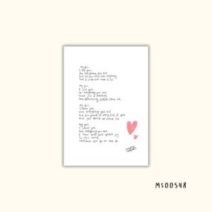 My Girl poem print