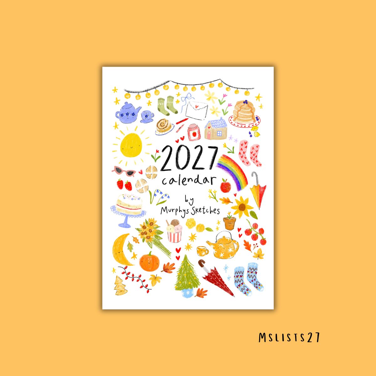 A4 'lists' calendar 2027
