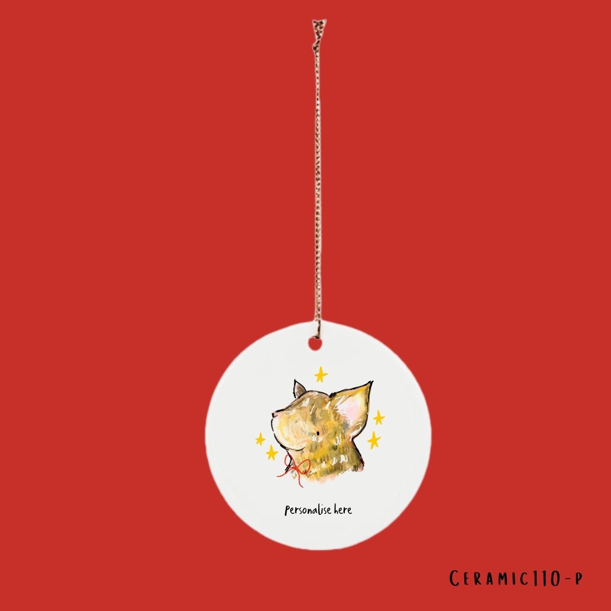 Personalised Cat Christmas Tree Bauble